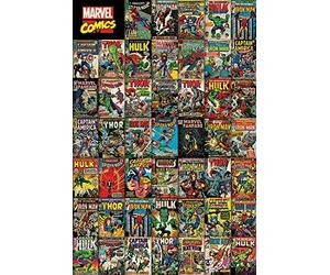 Marvel - Póster de Portadas de cómic de Los Vengadores (tamaño Grande), Multicolor