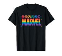 Marvel Pride Rainbow Logo Proud Heroes Symbols Camiseta