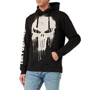 Marvel Punisher Skull Sudadera con Capucha, Negro, XL para Hombre