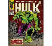 Marvel Pyramid International WDC90354 Incredible Hulk Monster - Lienzo de Lona con diseño de El increible Hulk (60 x 80 cm)