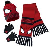 Marvel Set de Accesorios de Invierno para Niño - Regalos Niños y Adolescentes (Rojo Spiderman 3 Pcs)