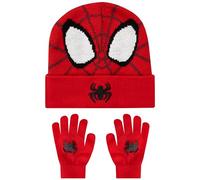Marvel Set De Guantes Y Gorra Spiderman Para Niños, Gorras Niño Y Guantes Niño Invierno De Spidey, Talla Única Rojo