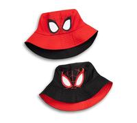 Marvel Sombrero de Pescador Reversible Spiderman en Rojo y Negro | Sombrero clásico de protección Solar para niños | con Spiderman y Miles Morales | Sombrero de Uso Casual para niños