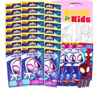 Marvel Spider Girl Gwen Stacy Mini Party Favors Set para niρos Paquete con 24 paquetes de juego Ghost-Spider Gwen con pegatinas de pαginas para