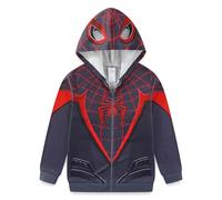 Marvel Spider-Man 2 Miles Morales Venom - Sudadera con Capucha para niños Grandes (Talla 8-20), Negro/Miles, 10