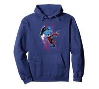 Marvel Spider-Man: Across The Spider-Verse Miles and Gwen Sudadera con Capucha, Unisex para Adultos, Azul Marino, XXL