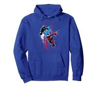 Marvel Spider-Man: Across The Spider-Verse Miles and Gwen Sudadera con Capucha, Unisex para Adultos, Azul Real, L