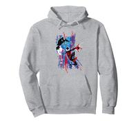 Marvel Spider-Man: Across The Spider-Verse Miles and Gwen Sudadera con Capucha, Unisex para Adultos, Gris Jaspeado, XL