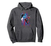 Marvel Spider-Man: Across The Spider-Verse Miles and Gwen Sudadera con Capucha, Unisex para Adultos, Jaspeado Oscuro, M