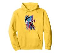 Marvel Spider-Man: Across The Spider-Verse Miles and Gwen Sudadera con Capucha, Unisex para Adultos, Limón, S