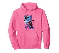 Marvel Spider-Man: Across The Spider-Verse Miles and Gwen Sudadera con Capucha, Unisex para Adultos, Rosa Brillante, S