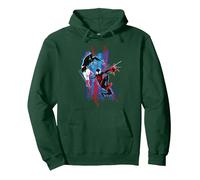 Marvel Spider-Man: Across The Spider-Verse Miles and Gwen Sudadera con Capucha, Unisex para Adultos, Verde Bosque, L