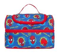 Marvel Spider-Man - Bolsa de almuerzo aislada, azul y rojo, 2 compartimentos, poliéster 600D, con asa de transporte y etiqueta de nombre