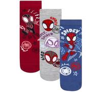 Marvel Spider-Man Calcetines Niño Pack de 3 Con Spidey, Spin y Ghost-Spider, Socks De Algodón Para Niños, 24-26