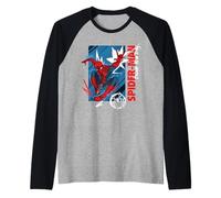 Marvel Spider-Man: Day Comic Panel of Spider-Man Camiseta Manga Raglan