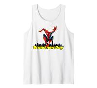 Marvel Spider-Man: Day Spider-Man Swinging Skyline Camiseta sin Mangas