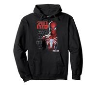 Marvel Spider-Man Game Brick Portrait Sudadera con Capucha, Unisex para Adultos, Negro, XXL