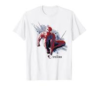 Marvel Spider-Man Game Spider-Man Retrato Camiseta, Hombre, Blanco, 6XL