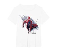 Marvel Spider-Man Game Spider-Man Retrato Camiseta, Mujer Tallas Grandes, Blanco, 4XL Grande