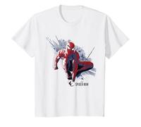 Marvel Spider-Man Game Spider-Man Retrato Camiseta, Niños, Blanco, 6 años