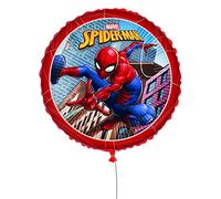 Marvel Spider-Man Globo Foil Balloon Mylar Redondo (46 cm, 18") con pajita, cinta y pesaje