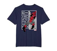 Marvel Spider-Man Marvel Swing Camiseta, Hombre Tallas Grandes, Azul Marino, 3X Alto