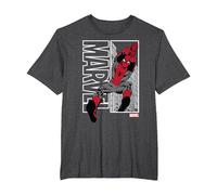 Marvel Spider-Man Marvel Swing Camiseta, Hombre Tallas Grandes, Jaspeado Oscuro, 3X Alto