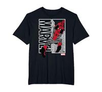 Marvel Spider-Man Marvel Swing Camiseta, Hombre Tallas Grandes, Negro, 6X Alto
