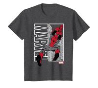 Marvel Spider-Man Marvel Swing Camiseta, Niños, Jaspeado Oscuro, 6 años