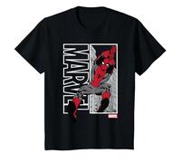 Marvel Spider-Man Marvel Swing Camiseta, Niños, Negro, 10 años