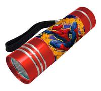Marvel Spider-Man Mini Linterna, Diseño Spider-Man Linterna, 9 LED, Incluye Corra de Muñeca, Regalo para Niños (Rojo)