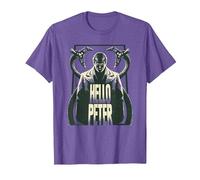 Marvel Spider-Man: No Way Home Doc Ock Hello Peter Camiseta, Hombre, Morado Jaspeado, XL