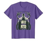 Marvel Spider-Man: No Way Home Doc Ock Hello Peter Camiseta, Niños, Morado Jaspeado, 3 años