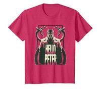 Marvel Spider-Man: No Way Home Doc Ock Hello Peter Camiseta, Niños, Rojo Jaspeado, 8 años
