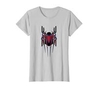 Marvel Spider-Man: No Way Home Masked Spider-Men Trio Camiseta, Mujer, Plata, M