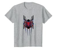 Marvel Spider-Man: No Way Home Masked Spider-Men Trio Camiseta, Niños, Gris Jaspeado, 4 años