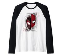 Marvel Spider-Man Peter Parker & Miles Morales Split Mask Camiseta Manga Raglan