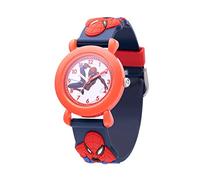 Marvel Spider-Man - Reloj analógico de cuarzo con correa 3D para niños, Azul, Azul, tira