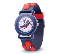 Marvel Spider-Man - Reloj analógico de cuarzo con correa 3D para niños, color azul y azul, azul