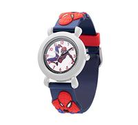 Marvel Spider-Man - Reloj analógico de cuarzo con correa 3D para niños, color azul y azul, azul