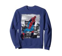 Marvel Spider-Man Retro Swinging Over Rooftops Sudadera