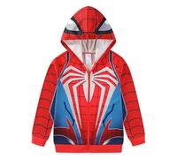 Marvel Spider-Man - Sudadera con Capucha de Forro Polar con Cremallera para niños Grandes, Rojo -, 10