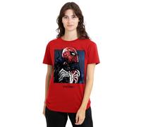 Spiderman Classic Spiderman 2 Gamerverse Symbiote Parker Ladies T Shirt, Red Camiseta, Rosso, S para Mujer