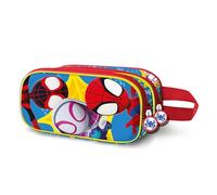 Marvel Spiderman Amazing-Estuche Portatodo 3D Doble, Rojo, 22 x 10 cm