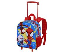 Marvel Spiderman Amazing-Mochila 3D con Ruedas Pequeña, Rojo, 26 x 34 cm, Capacidad 7 L