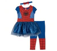 Marvel Spiderman Baby Girls' Costume Dress, Leggings and Headband Set (6-12 Months)
