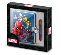 Marvel Spiderman Best Team-Pack de Diario A5 + Bolígrafo de 6 Colores, Azul