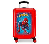 Marvel Spiderman Black Maleta de Cabina, Rojo, Rígida, 4 Ruedas Dobles | Equipaje de Mano
