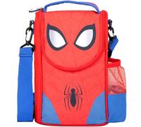 Marvel Spiderman - Bolsa de almuerzo con correa y bolsillo lateral para botella para niños, escuela, aislamiento térmico, gran comida para niños