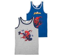 Marvel Spiderman - Camiseta interior para niños, color gris y azul (2 unidades), gris/azul, 122/128 cm